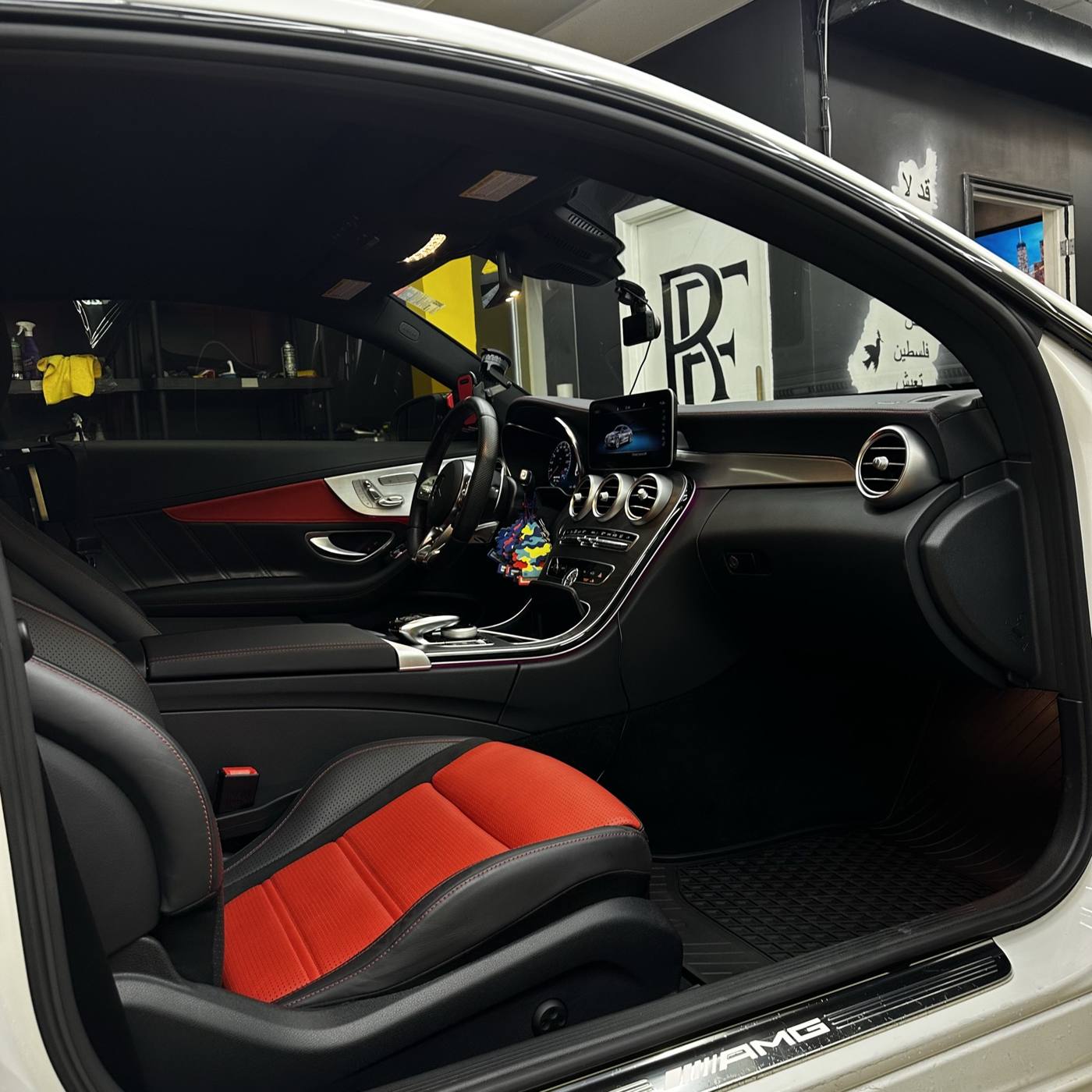Red and black AMG interior